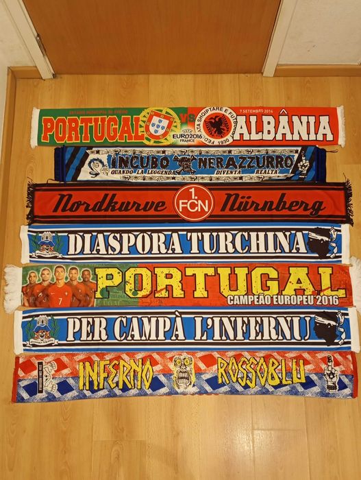 Cachecol ultras internacionais futebol vários, artigo de coleção