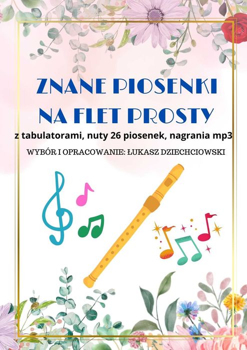 Nuty na flet prosty kolędy (21) i znane piosenki (26) 2 książki, nowe