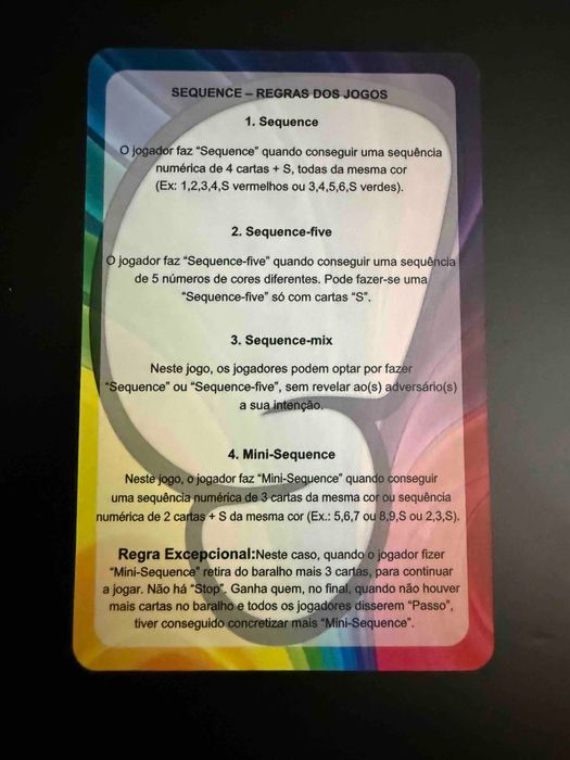 Sequence – jogo de cartas | 5 jogos num só baralho | Novo