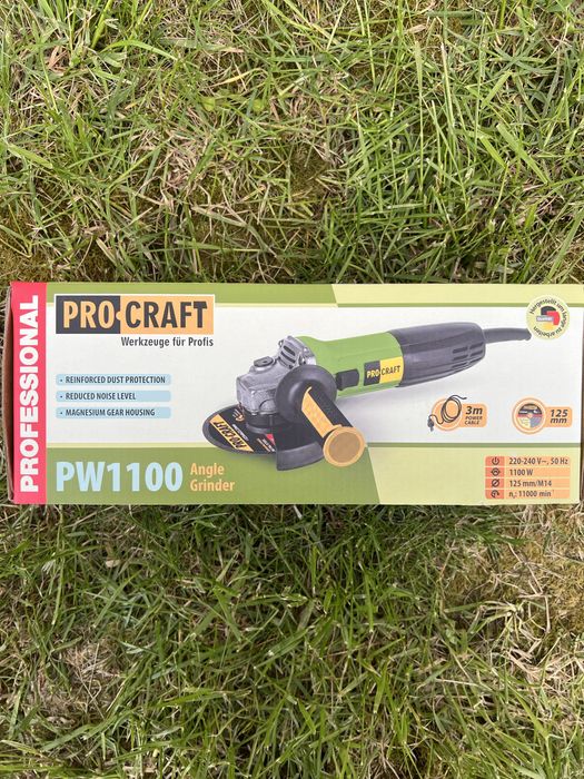 Болгарка Procraft PW1100 | 125 мм | 1100W | Кутова шліфмашина | 220V