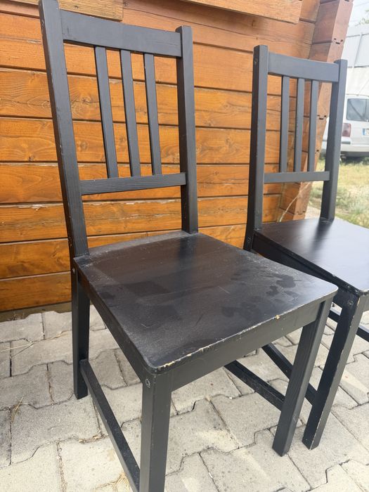 2 cadeiras madeira preta IKEA
