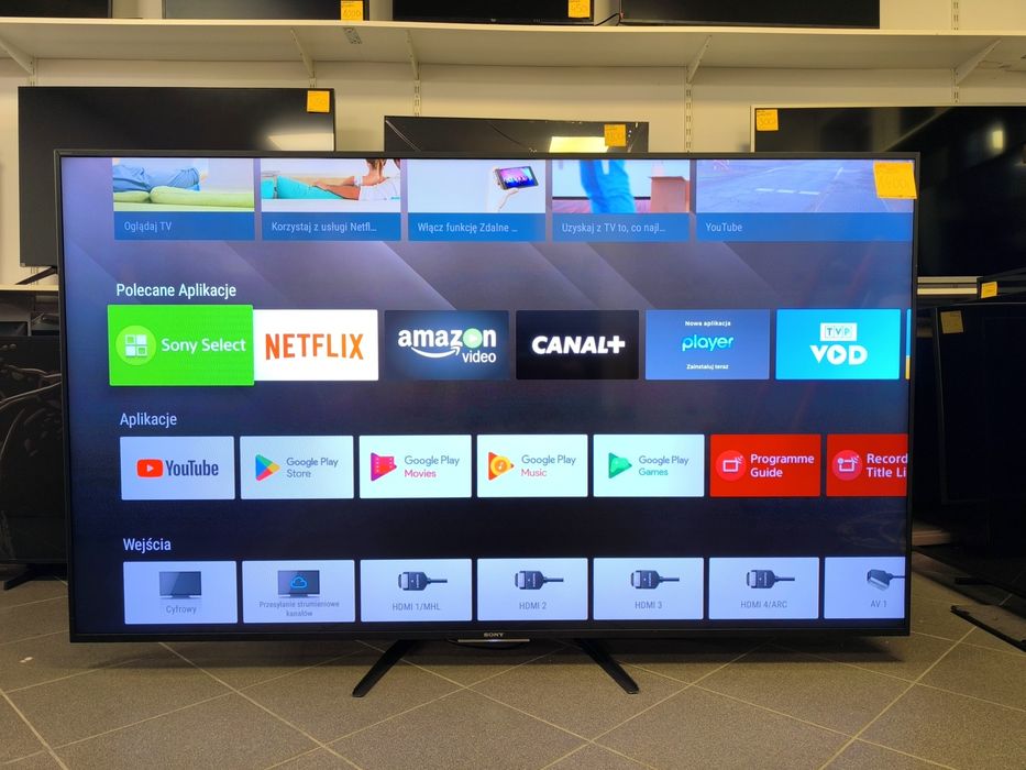 Sony 75 cali FullHD Smart Android WiFi DVB-T2 75W855C gwarancja 3m telewizor