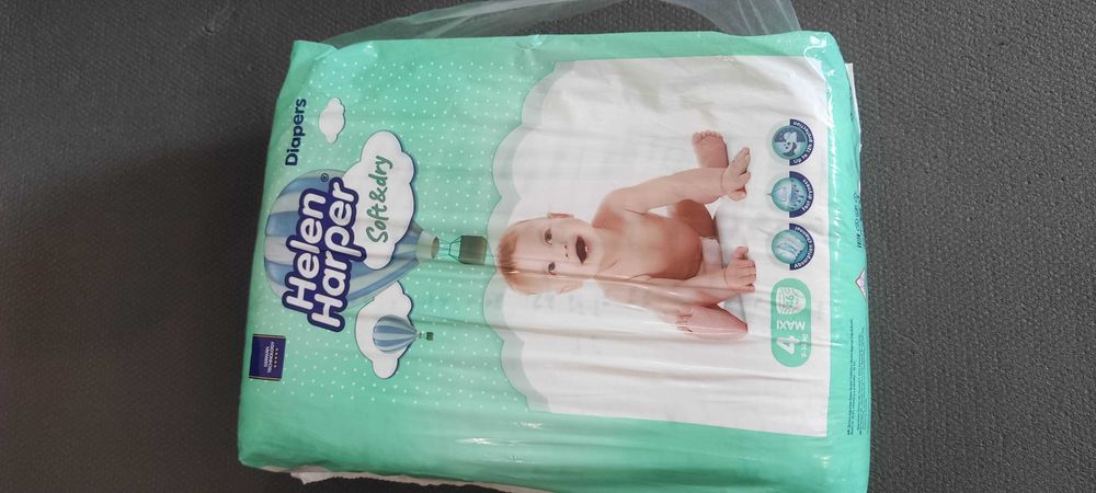 Подгузники Helen Harper Maxi размер 4 (9-14 кг) памперси 46 шт
