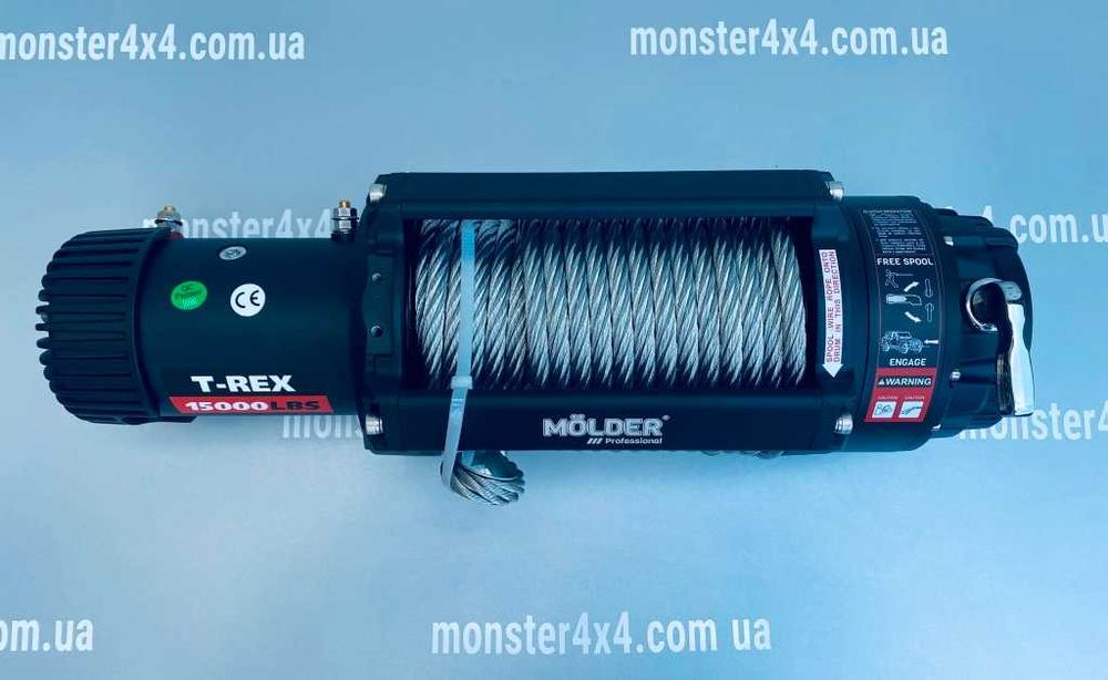 Лебідка MOLDER Professional T-REX 15000 IP68 (6800 kg) 24V евакуатор