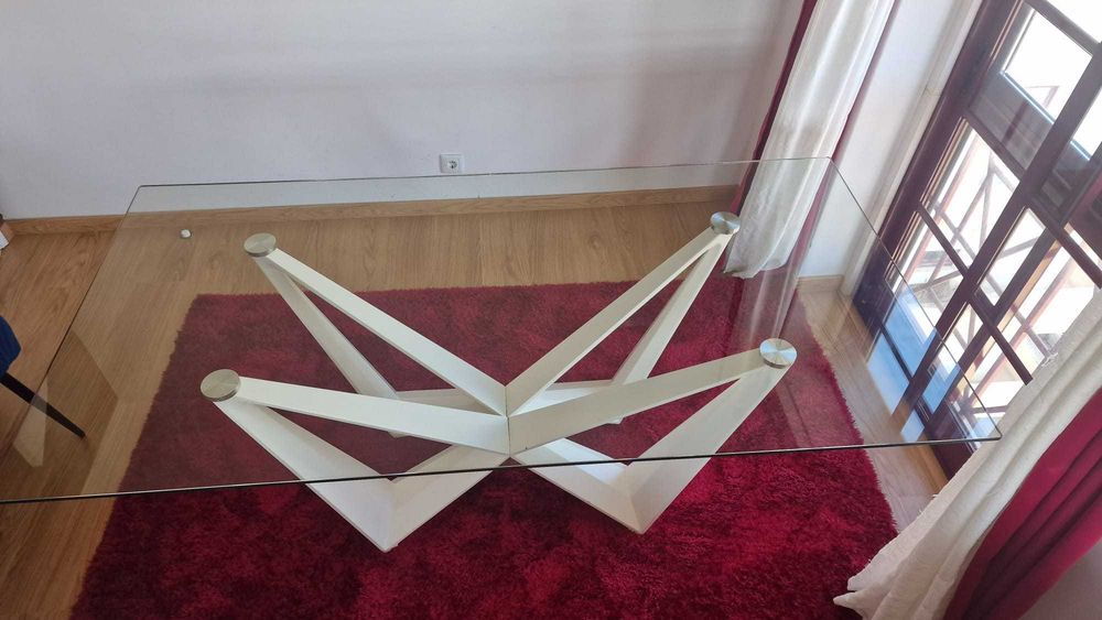 Mesa jantar tampo de vidro MILENIUM Conforama