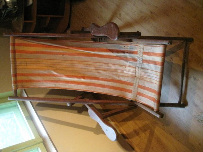 Leżak drewniany stary stary PRL.