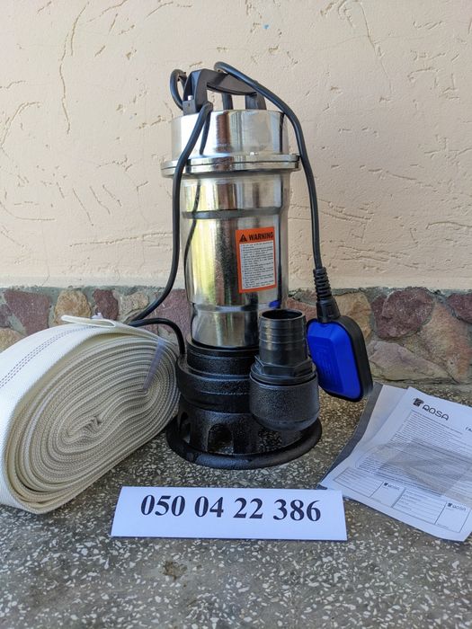 Насос 2.5 кВт з шлангом 20 м в, фекальний дренажний для каналізації