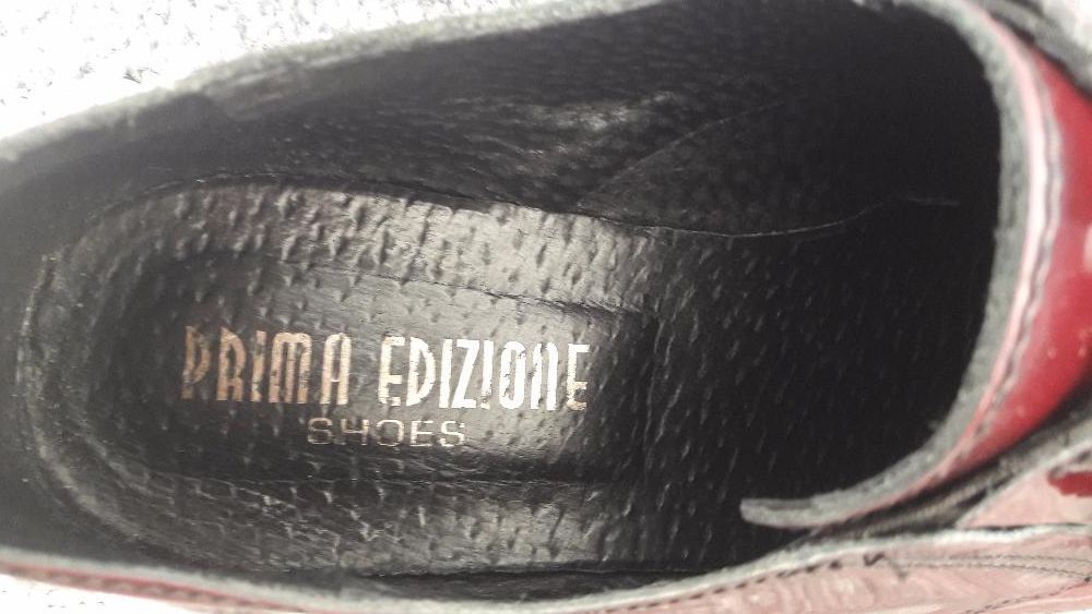 skórzane buty /półbuty bordowe