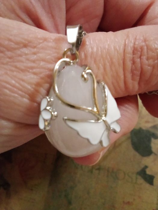 Colar Pendente Quartzo Rosa - Novo