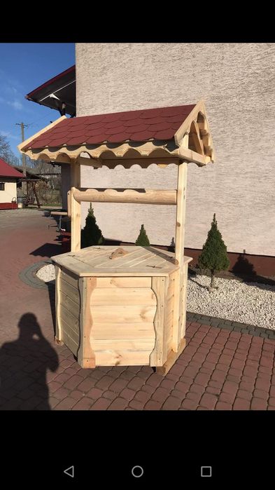 Studnia drewniana ogrodowa studzienka. Okazja. Producent