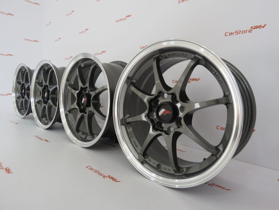 Jantes Japan Racing JR5 15x7 ET35 4x100 Gun Metal w/Machined Lip