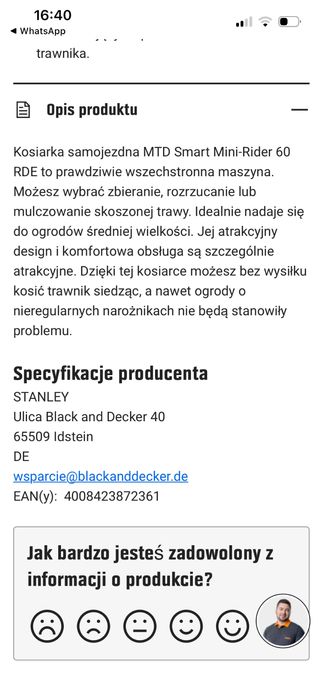 Traktorek kosisrka MTD minirider 60 MANUAL