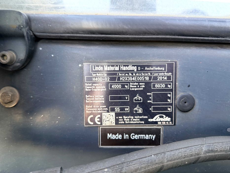 Wózek widłowy LINDE H40D-02 z WAŻNYM UDT