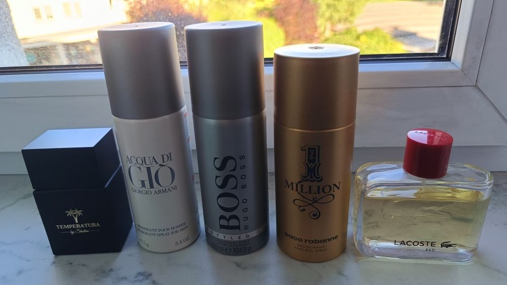 DEO Hugo Boss+ Paco Rabanne+ Lacoste+ Skolim+Armani Acqua di Gio