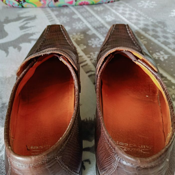 Lavazione Artigiana, męskie buty , imitacja wężowej skóry. 42-43