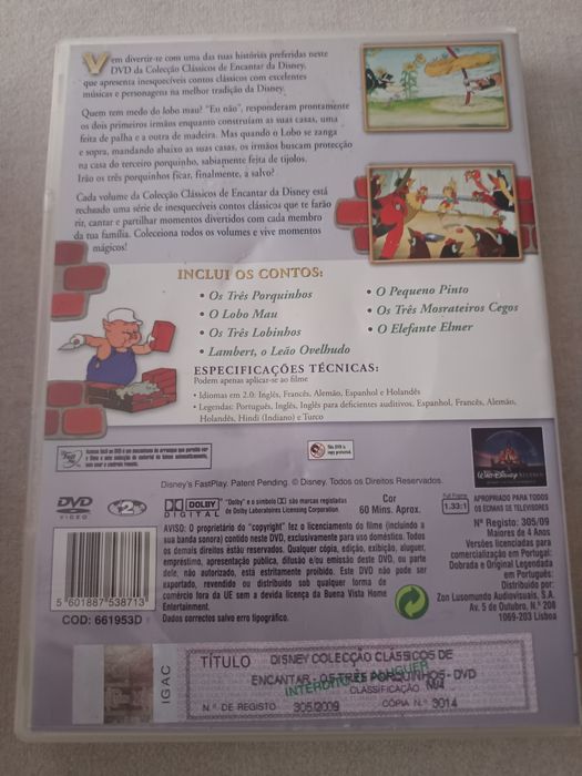 DVD Disney os 3 porquinhos
