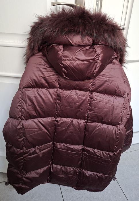 Kurtka puchowa z naturalnym futerkiem z lisa oversize ostatnia sztuka!