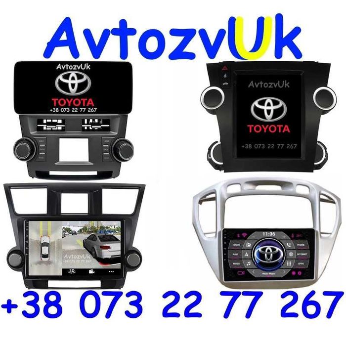 Магнітола HIGHLANDER Toyota GPS Тойота Хейлендер CarPlay Андроїд 15