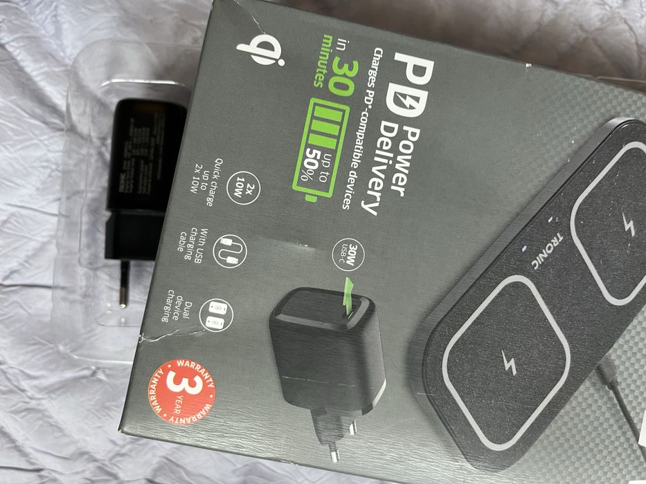 Ładowarka indukcyjna podwójna 30W Tronic