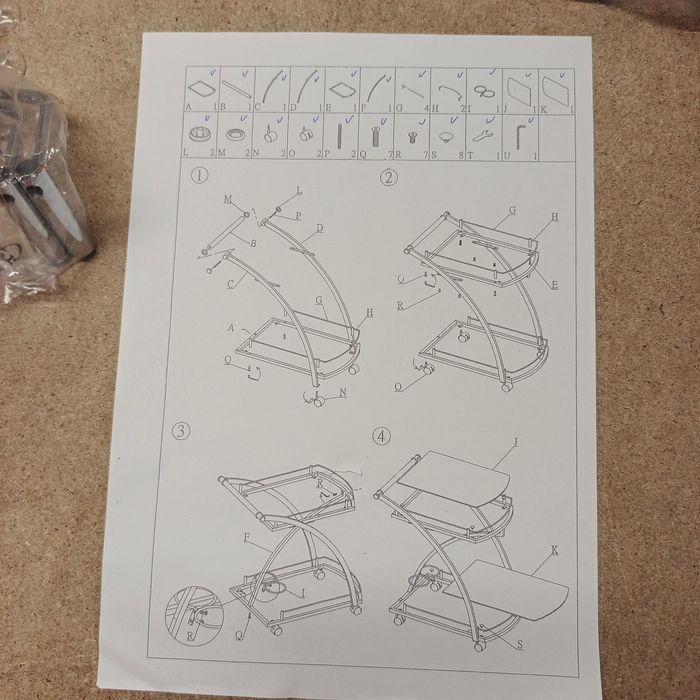 OUTLET Wózek kelnerski VERSA 73 x 46 x 66 cm