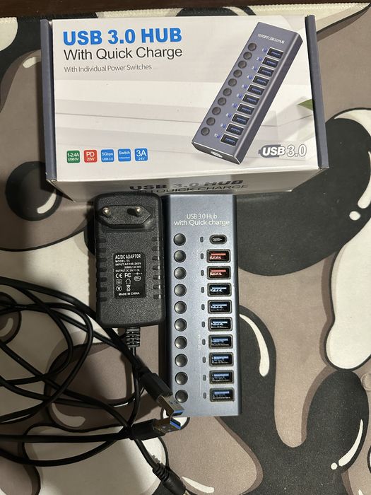 USB-хаб 10 Port USB 3.0 с PD