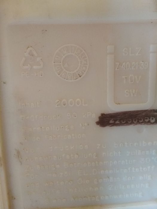 Zbiornik LENTZ 2000 litrów