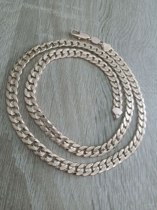 Łańcuszek Pancerka Diamentowany stal Gold Plated 18K 63cm 8mm 46g