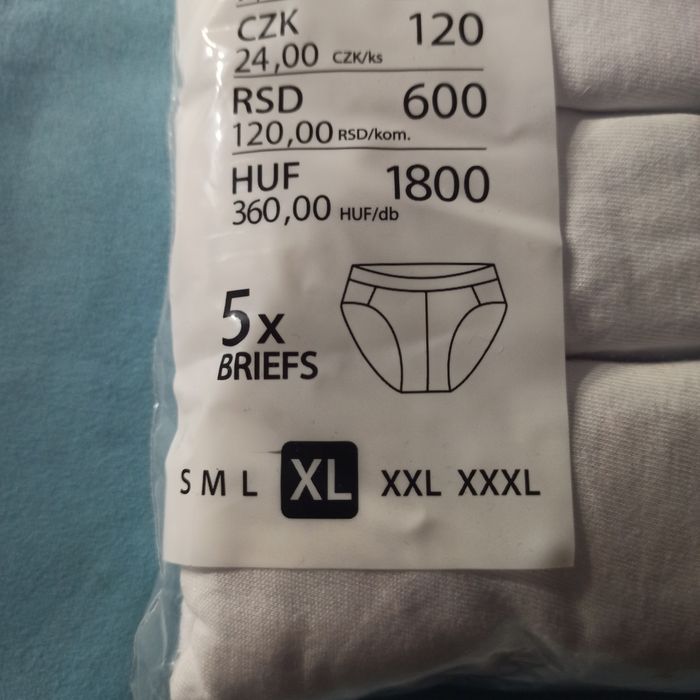 Slipy XL białe pakiet 5szt bawełna