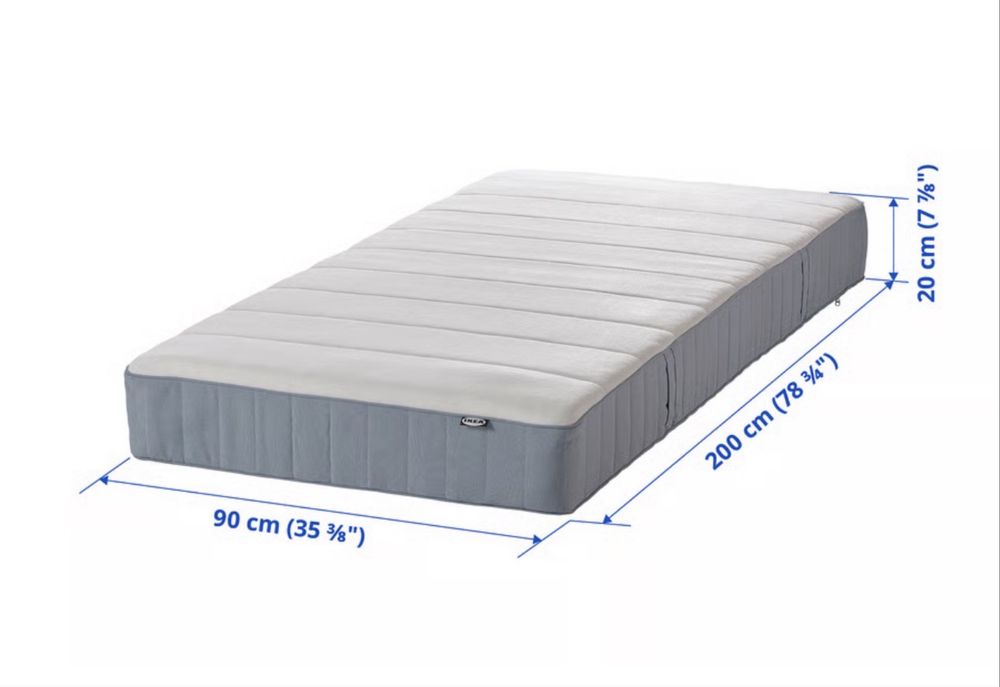 2 colchões de mola para cama de 90x200. 40,00€ cada um.