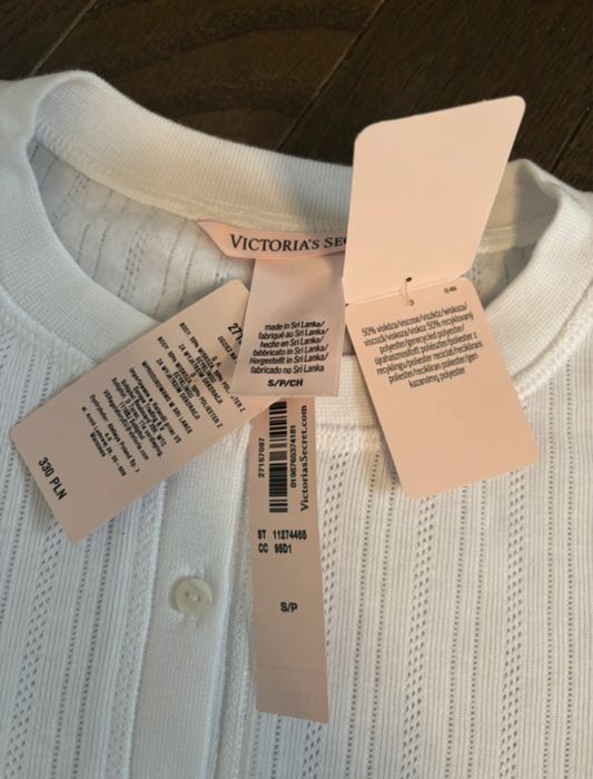 Nowa oryginalna piżama pidżama Victoria’s Secret biala S/36