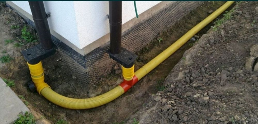 Odprowadzanie wody z rynien ,drenaże , koparko-ładowarka , minikoparka