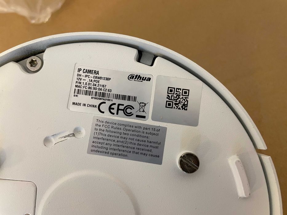 Kamera kopułkowa dome WANDALOODPORNA IP Fish Eye Dahua DH-IPC-EBW81230