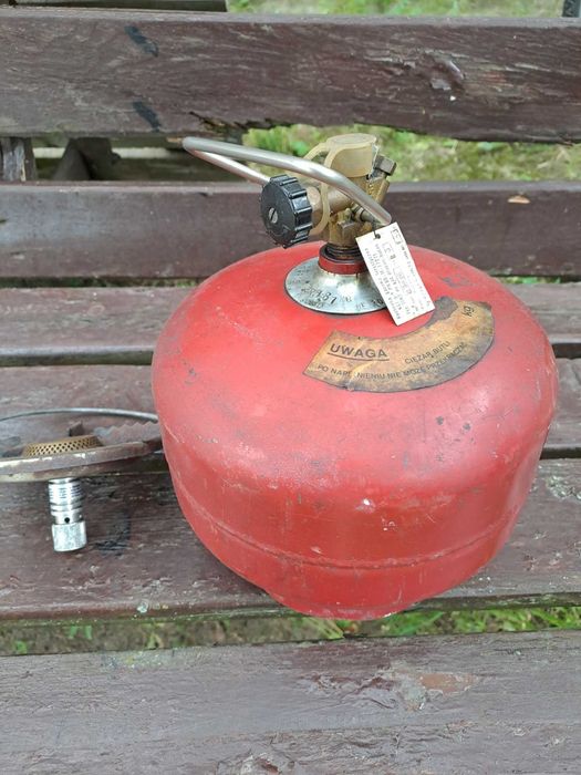 Butla gazowa turystyczna 2kg napełniona +palnik używana