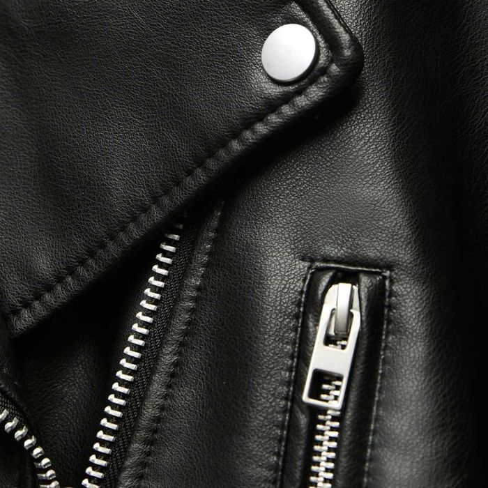 ZARA Czarna Motocyklowa Kurtka BIKER Eko Skóra L ramoneska