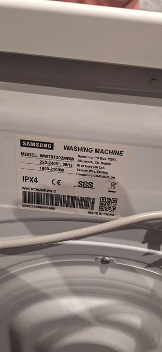 Pralka Samsung - uszkodzona