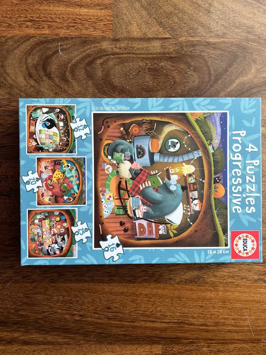 Conjunto de quebra-cabeças infantis progressivos: contos da floresta