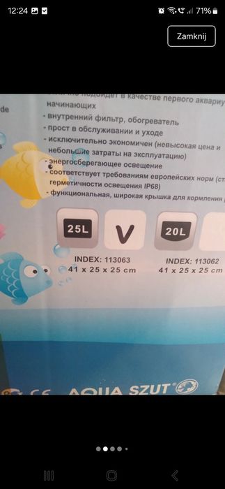 Akwarium z wyposażeniem