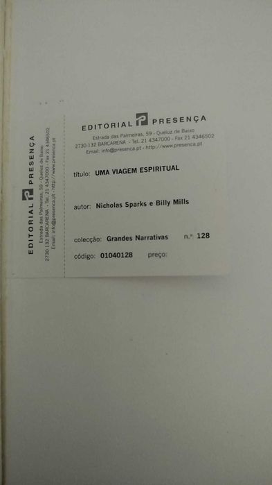 Livro "Uma viagem espiritual" - Billy Mills e Nicholas Sparks
