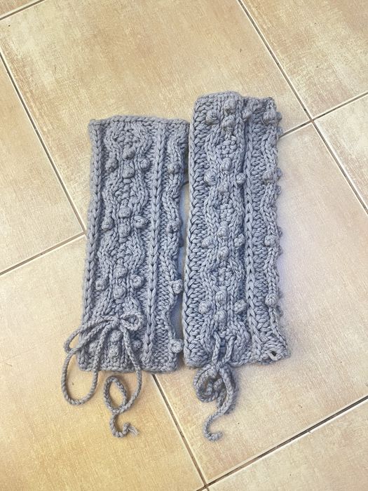 Вʼязані вовняні гетри на щиколодки для стильняшки