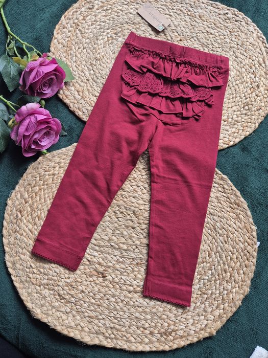 Newbie * nowe * legginsy * z falbanka * 92