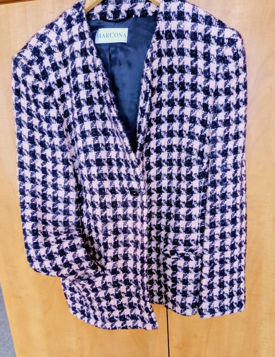 Żakiet z wełny w pepitkę