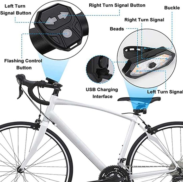 Piscas LED impermeável bicicleta trotinete bat.750mAh usb c/comando