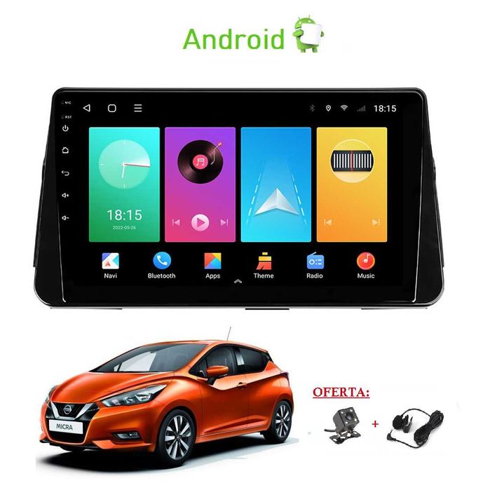 (NOVO) Rádio 2DIN 9"• Nissan MICRA K14 • Android [4+32GB]
