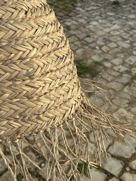 Conjunto 2 Abajures rústicos estilo palha – como novos