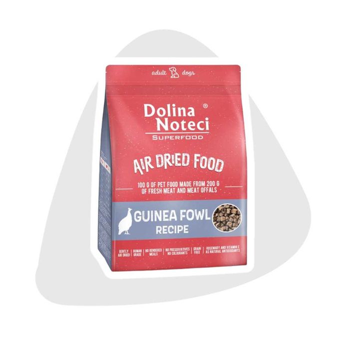 Dolina Noteci Superfood Danie z perliczki 1kg Perliczka pełnowartościowa karma suszona przeznaczona dla dorosłych psów wszystkich ras