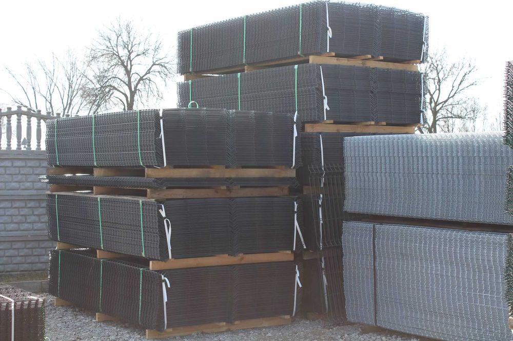 Panel ogrodzeniowy fi4 h-1,53m, ocynk+kolor grafit/zielony/czarny/brąz