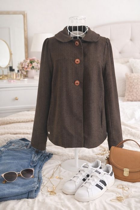 Casaco castanho | 80% Lã | Sessún | Tamanho M | ótimo estado