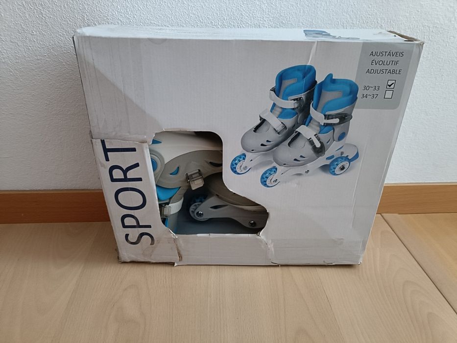 Patins em linha, novos, para criança 30-33