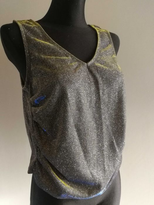 Top/bluzka połyskująca szara