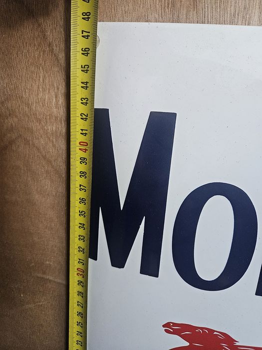 Placa esmaltada Mobil Tires